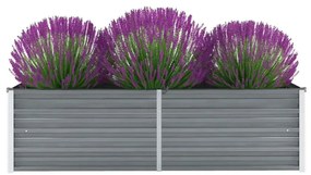 vidaXL Ζαρντινιέρα Υπερυψωμένη Γκρι 160x40x45 εκ. Γαλβανισμ. Χάλυβας