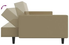 Καναπές Κρεβάτι Διθέσιος Καπουτσίνο από Συνθετικό Δέρμα - Καφέ