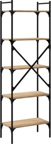 vidaXL Βιβλιοθήκη 5 Επιπέδων Sonoma Δρυς 56x31,5x174 εκ. Επεξ. Ξύλο