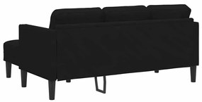 vidaXL Καναπές 3 Θέσεων με Chaise L-shaped Μαύρος 160 εκ Βελούδο