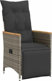 vidaXL Σετ Τραπεζαρίας Κήπου 7 τεμ. Γκρι Συνθ. Ρατάν με Μαξιλάρια