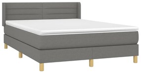 ΚΡΕΒΑΤΙ BOXSPRING ΜΕ ΣΤΡΩΜΑ ΣΚΟΥΡΟ ΓΚΡΙ 140X200 ΕΚ ΥΦΑΣΜΑΤΙΝΟ 3130354