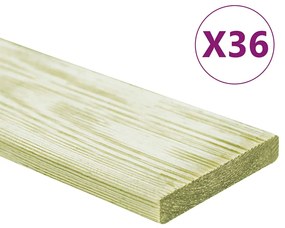 vidaXL Σανίδες Deck 36 τεμ. 4,32 μ² 1 μ. Εμποτισμένο Μασίφ Ξύλο Πεύκου
