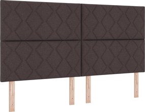 vidaXL LED κεφαλάρι Καφέ 180 cm ύφασμα