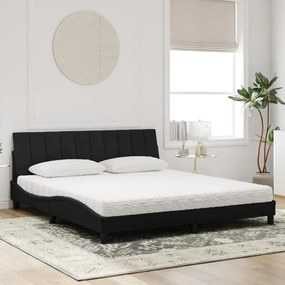 vidaXL Κρεβάτι με Στρώμα Μαύρο 180x200 εκ. Βελούδινο