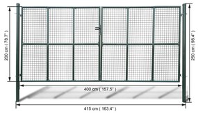 VidaXL Πόρτα Κήπου από Πλέγμα 400x200 εκ.