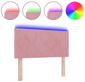 vidaXL LED Κεφαλάρι Σχέδιο Διαμαντιών Ροζ 100 εκ. Βελούδο