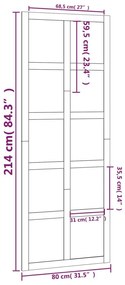 Πόρτα Αχυρώνα 80 x 1,8 x 214 εκ. από Μασίφ Ξύλο Πεύκου - Καφέ