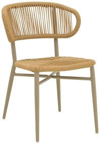 Καρέκλα Agus αλουμινίου-pe rattan στοιβαζόμενη σε καφέ απόχρωση 55x63x77εκ 55x63x77 εκ.