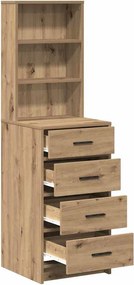 vidaXL Highboard artisan δρυς 40 x 41 x 135 εκ. Επεξεργασμένο Ξύλο