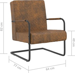 vidaXL Καρέκλα «Πρόβολος» Καφέ Υφασμάτινη