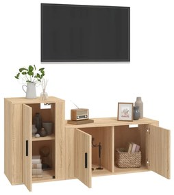 vidaXL Σετ Επίπλων Τηλεόρασης 2 Τεμαχίων Sonoma Δρυς Επεξ. Ξύλο