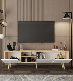 Έπιπλο Τηλεόρασης Sapphire Δρυς / Λευκό FLECOR 180x53x30