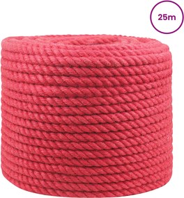 vidaXL Σχοινί Από Τζute 10 mm Κόκκινο 100% Τζούτα Tossa