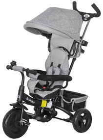 Παιδικό τρίκυκλο HOMCOM 6-σε-1 με ράβδο ώθησης, τέντα, ζώνη, καλάθι αποθήκευσης, για 1-5 ετών, Γκρι