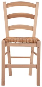 Καρέκλα Άβαφη ΠΑΡΟΣ Μασίφ Ξύλο Οξιάς με Ψάθα 40x43x88 εκ.