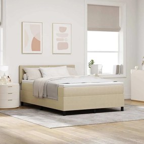 vidaXL Κρεβάτι με Στρώμα Ανοιχτό Πράσινο Γκρι 140x200 εκ. Ύφασμα Κορντούρας