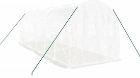 vidaXL Θερμοκήπιο με Ατσάλινο Πλαίσιο Λευκό 12 μ² 6 x 2 x 2 μ.