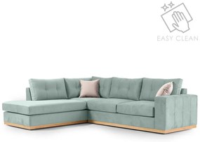 Γωνιακός καναπές δεξιά γωνία Boston pakoworld ύφασμα ciel-cream 280x225x90εκ