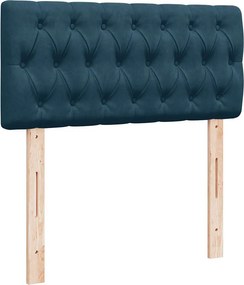 vidaXL Κρεβάτι Boxspring με Στρώμα Μπλε 80 x 200 εκ. Βελούδινο