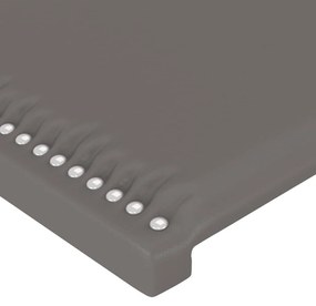 Κεφαλάρι Κρεβατιού LED Γκρι 83x16x118/128 εκ. Συνθετ. Δέρμα 3123984