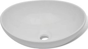 vidaXL Νιπτήρας Οβάλ Λευκός 40 x 33 εκ. Κεραμικός