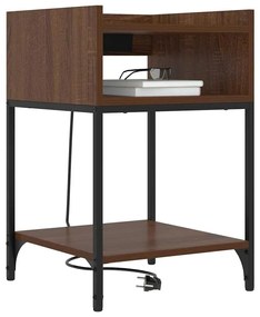 vidaXL Κομοδίνο 2 pcs Καφέ δρυς 40 x 40 x 61 εκ Επεξεργασμένο ξύλο