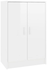 vidaXL Παπουτσοθήκη Γυαλιστερό Λευκό 60 x 35 x 92 εκ. από Μοριοσανίδα