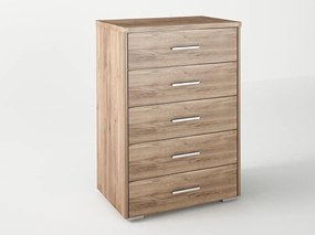 Intrahome Συρταριέρα με 5 συρτάρια σε χρώμα καρυδί 60x45x90 Intrahomesa-00652450