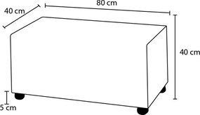 Πουφ Σκαμπό Μπεζ URLA 40x80x40