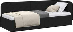 vidaXL Κρεβάτι Γωνίας Μαύρο 80 x 200 cm ύφασμα
