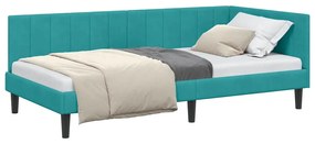 vidaXL Κρεβάτι Γωνίας με κεφαλάρι Τιρκουάζ 90 x 200 cm Βελούδο
