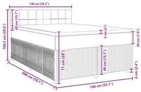 Κρεβάτι Boxspring με Στρώμα Taupe 140x200 εκ. Υφασμάτινο - Μπεζ-Γκρι