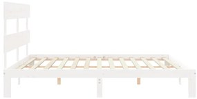 vidaXL Σκελετός Κρεβ. Χωρίς Στρώμα Λευκό 200x200 εκ Μασίφ Πεύκο