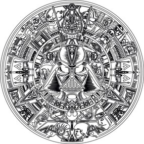 Intra απο ξύλο plywood 3mm-4mm πάχος - Χαρακτική με λέιζερ Star Wars Ημερολόγιο Αζτέκων Δίασταση 30x30 cm Intraeaxys-pok3xq37