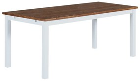 Τραπέζι Riverton 631, Άσπρο, Καφέ, 75x90x180cm, Ξύλο, Ινοσανίδες μέσης πυκνότητας, Ξύλο: Πεύκο | Epipla1.gr
