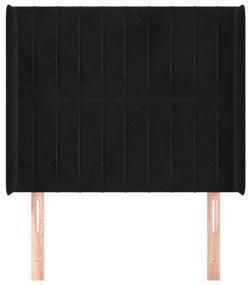 vidaXL Κεφαλάρι με Πτερύγια Μαύρο 93x16x118/128 εκ. Βελούδινο