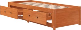 vidaXL Κρεβάτι ημέρας χωρίς στρώμα Καφέ κεριού Στερεό ξύλο πεύκο