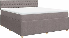 vidaXL Κρεβάτι Boxspring με Στρώμα Taupe 200x200 εκ. Υφασμάτινο
