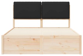 vidaXL Σκελετός Κρεβατιού με Επενδεδυμένο Κεφαλάρι Μαύρο 160 x 200 cm