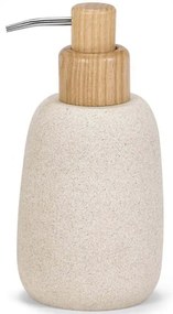 Δοχείο Κρεμοσάπουνου Sandstone AH-BA21034 Φ8x17cm Beige Andrea House Ξύλο,Πέτρα