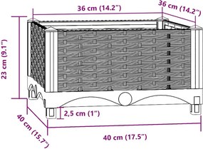 vidaXL Ζαρντινιέρα 40 x 40 x 23 εκ. από Πολυπροπυλένιο