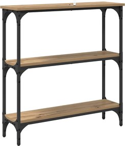 vidaXL Τραπέζι κονσόλας με ράφι Artisan Oak 75 x 22,5 x 75 εκ