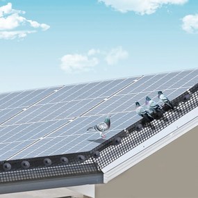 VEVOR 20 x 3048 cm Solar Panel Bird Guard, Critter Guard Roll Kit with Rustproof Coating PVC, Solar Panel Guard with 50pcs Tire Wires, 12,7 mm Wire Roll Mesh