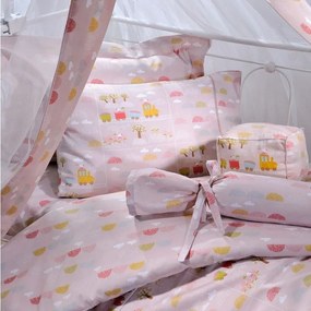 Σεντόνια Βρεφικά ΣΧ.123 Σετ 3τμχ Pink Down Town Crib 75x125cm 100% Βαμβακοσατέν