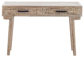 Artekko Console Κονσόλα Ξύλινη με 2 Συρτάρια Λευκή Πατίνα (118x40x78)cm Artekko 720-1253-WHITE