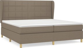 vidaXL Κρεβάτι Boxspring με Στρώμα Taupe 200x200 εκ. Υφασμάτινο