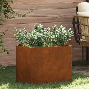 vidaXL Γλάστρα Κήπου Καφέ 50 x 32 x 40 εκ. Φθαρμένο ατσάλι