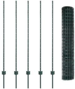 vidaXL Τεντώτο με στήριγμα Πράσινο 1,4 x 10 m Χάλυβας και PVC