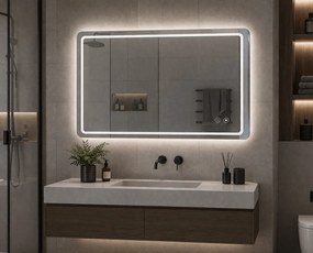 BRUNO καθρέφτης μπάνιου LED BRN-0285, οριζόντιος &amp; κάθετος, 24W, 60x80cm, IP67
